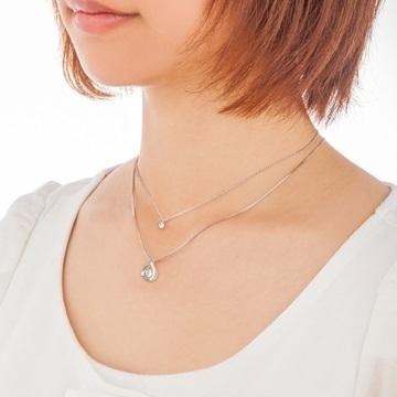NYP-629 Angel Tear  【クロスフォーニューヨーク】正規品　エンジェルティアー　ダンシングストーン 　2連 揺れるペンダント　シルバーネックレス |  | 05
