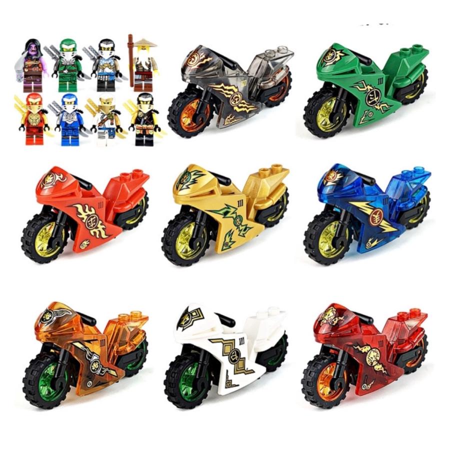 ニンジャブロック ニンジャゴー ミニフィグ 8体 バイク付属 レゴ互換