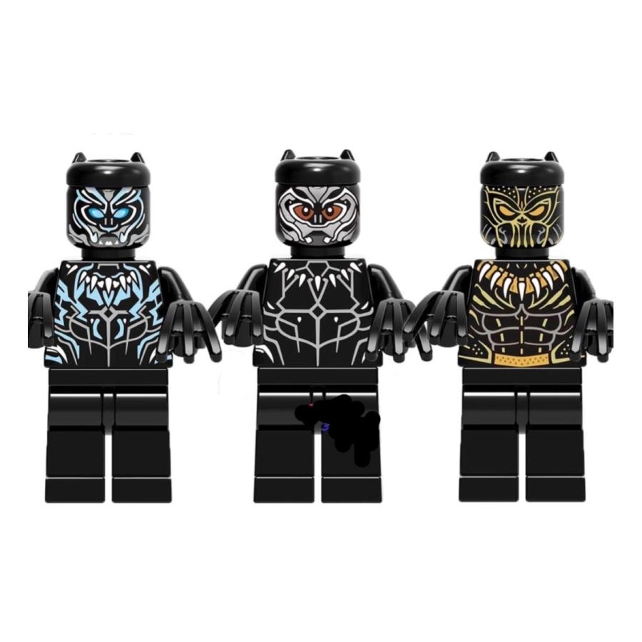超希少品　ブラックパンサー ポップフィギュア 3体セット ブラックパンサー ミニフィグ 3体セット 映画Ver. レゴ互換品