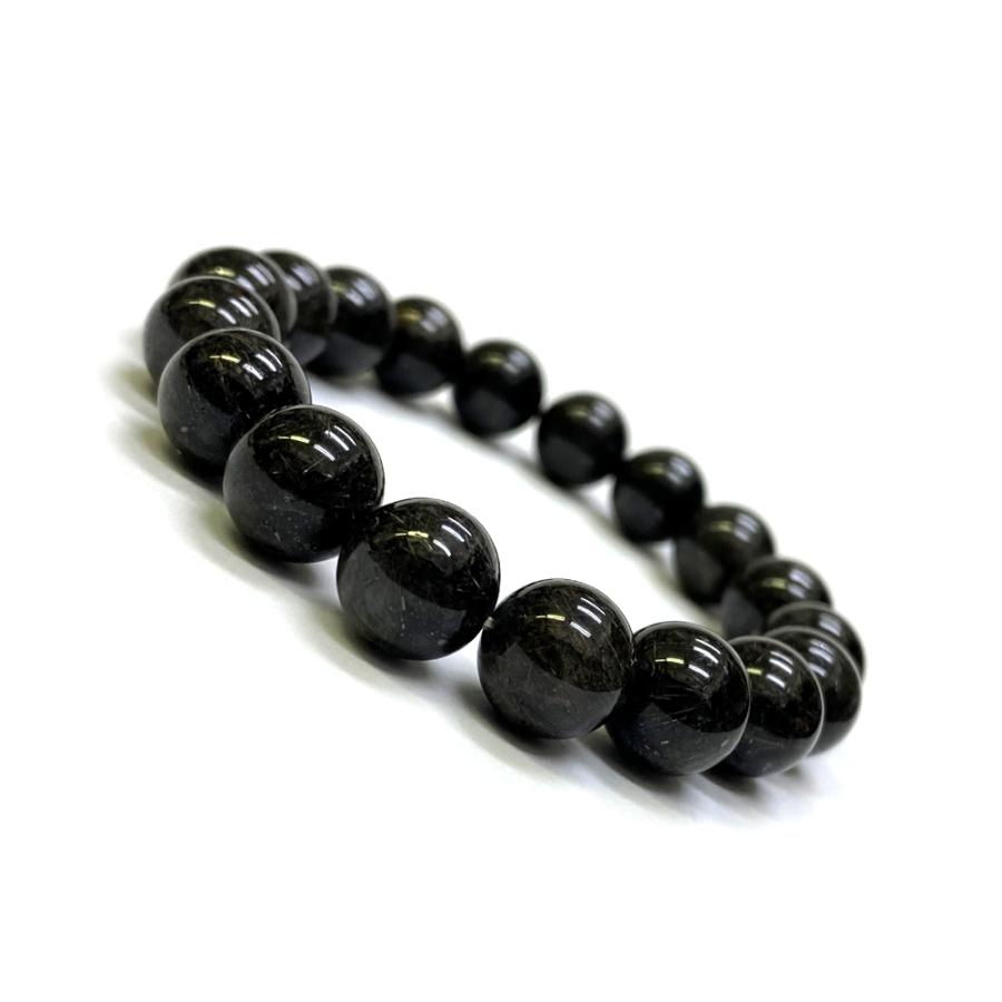 ブラックルチルクォーツ ブレスレット (17.5cm) 108【宝石鑑別書付 