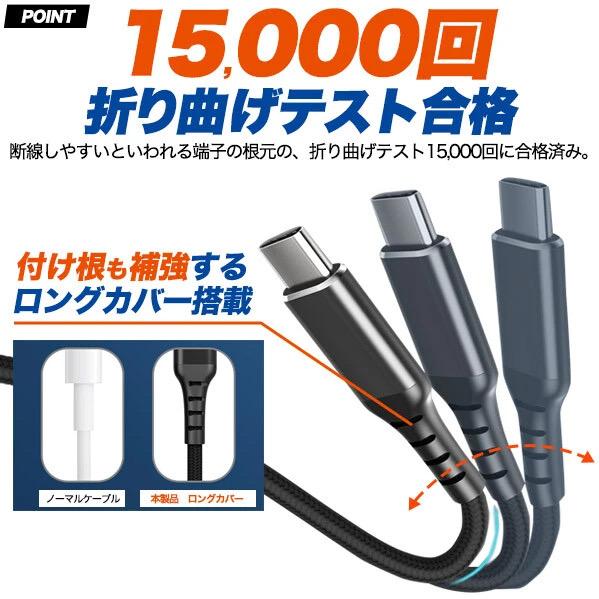 Type-C to Type-C type-c タイプc ケーブル 急速充電 USB スマホ 2m 車 60W iPhone15 断線しない Nintendo Switch｜kireal｜06