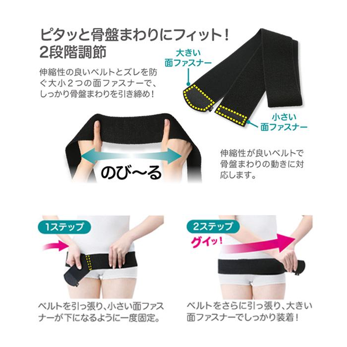 骨盤ベルト Dr.PRO 簡単装着 薄型骨盤サポーター 日本製 薄型 軽い