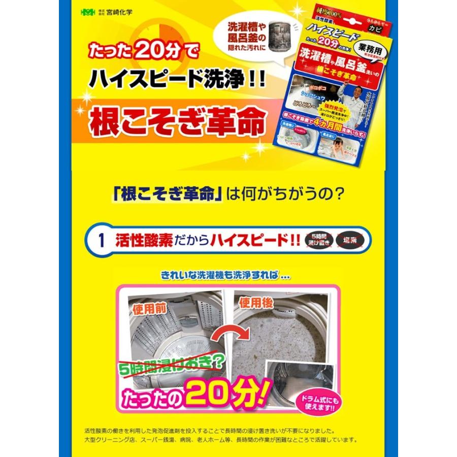 根こそぎ革命 宮崎化学 分で完了する業務用洗濯槽クリーナー 洗濯漕 風呂釜のカビ取り 汚れ 臭い取り 活性酵素でハイスピード ドラム式にも使える Cof 130 キレイサプリ 通販 Yahoo ショッピング
