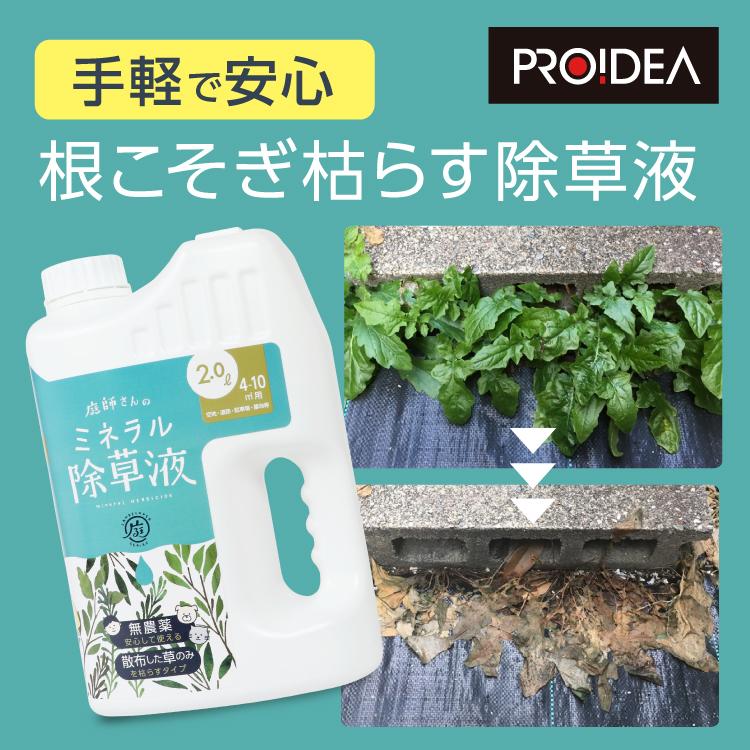 ドリーム 庭師さんのミネラル除草液 2L 除草剤 無農薬 人畜無害 液体 雑草駆除剤 雑草対策 子供やペットにも安心 安全 非農耕地用 送料無料｜kirei-supple｜02