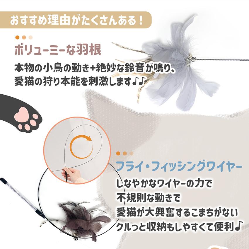 猫 おもちゃ 猫じゃらし 小鳥 天然羽 おもちゃ 鈴付きワイヤー 安全素材 羽根 ワイヤー型 広い動き 竿 運動不足解消 ネコポス送料無料 ポイント10倍 爆買 |  | 02