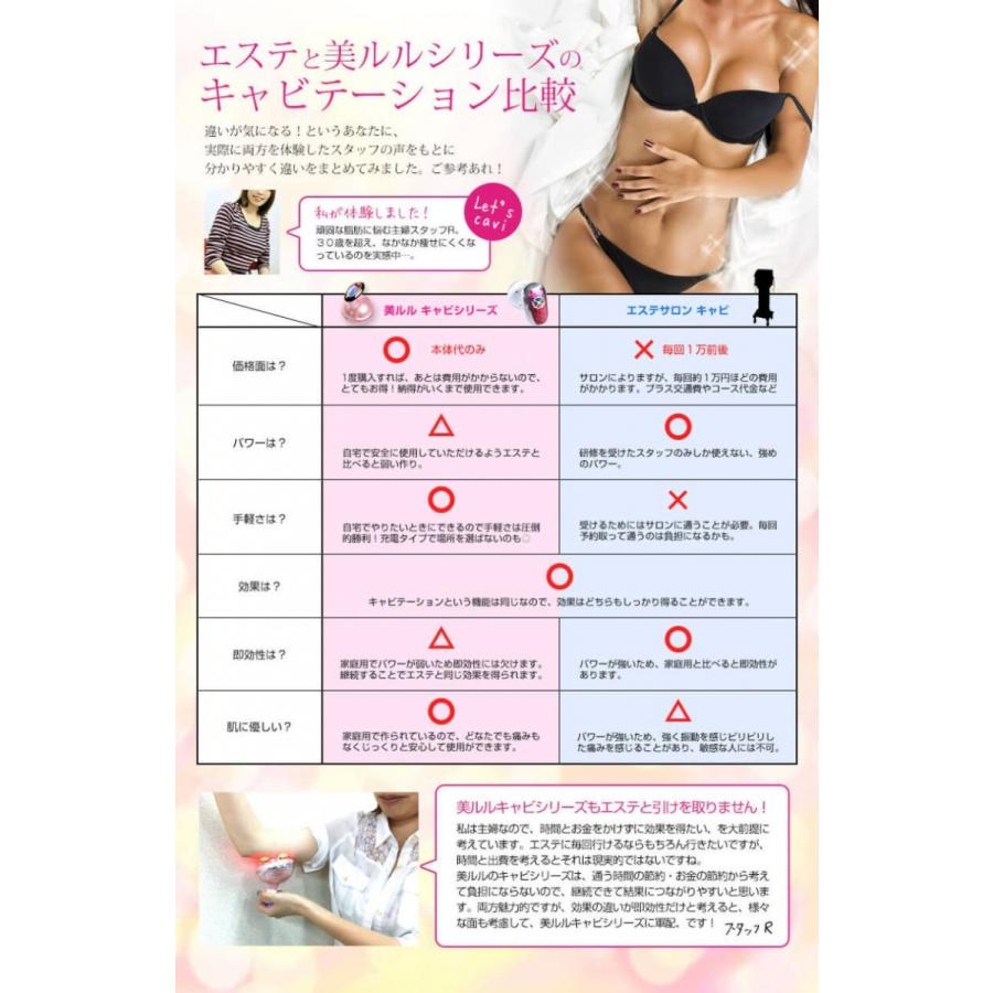 キャビテーションマシン 超音波 ダイエット【美ルル キャビアップ】脂肪 光エステ 部分痩せ 雑誌掲載 belulu 正規品 1年間保証付 母の日 ギフト｜kireido｜16