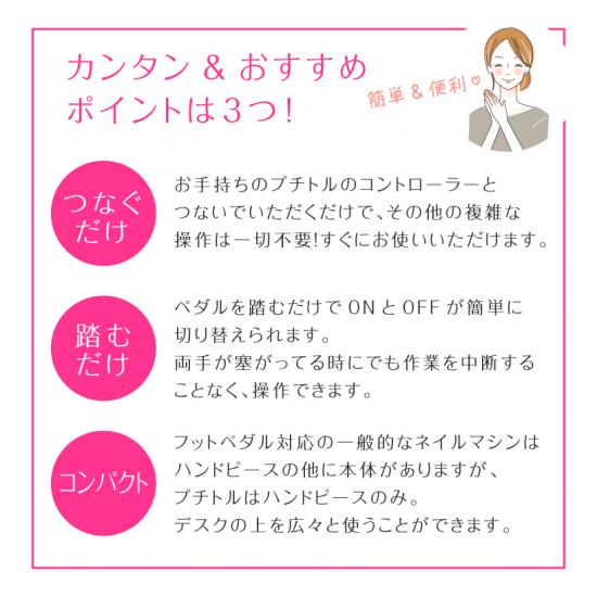 Petitor ネイルマシン プチトル専用 フットペダル USB対応 送料無料