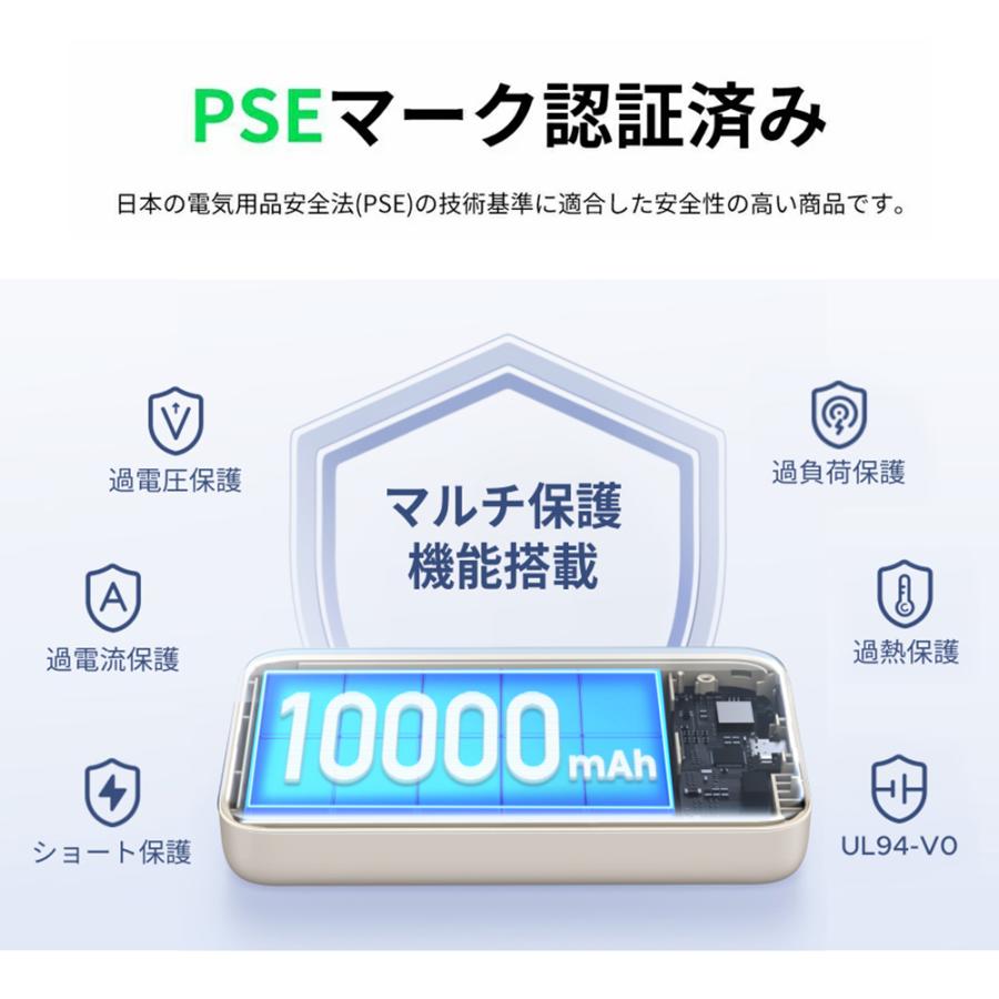 UGREEN モバイルバッテリー 軽量 大容量 10000mAh 薄型 小型 PD急速