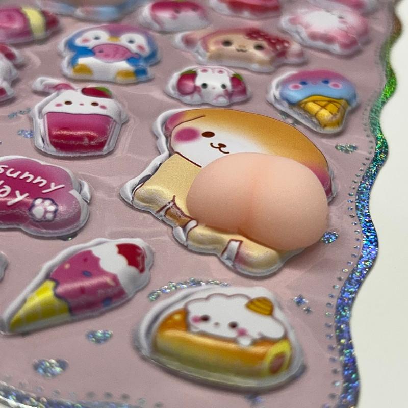 3Dぷくぷくシール 1シート ミカヅキモモコ 定形郵便送料無料 : コスメ