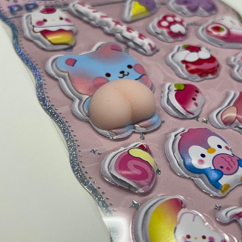 3Dぷくぷくシール 1シート ミカヅキモモコ 定形郵便送料無料 : コスメ