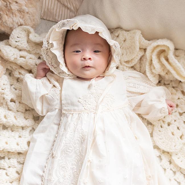 Amorosa mamma セレモニードレス＋ボンネットセット(出産祝い ギフト