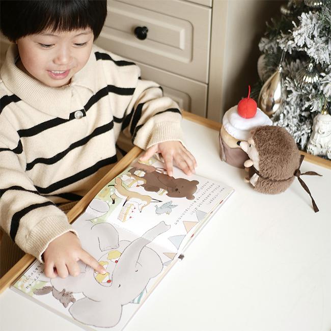 amanoppo あまのっぽ はりねずみくんとカップケーキ(絵本 ぬいぐるみ セット 出産祝い 女の子 男の子 ごっこ遊び) 即納 |  | 09