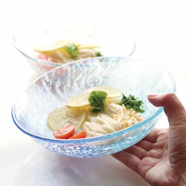江戸硝子 いろどり そうめん鉢＆蕎麦猪口セット(夏 和食器 ガラス