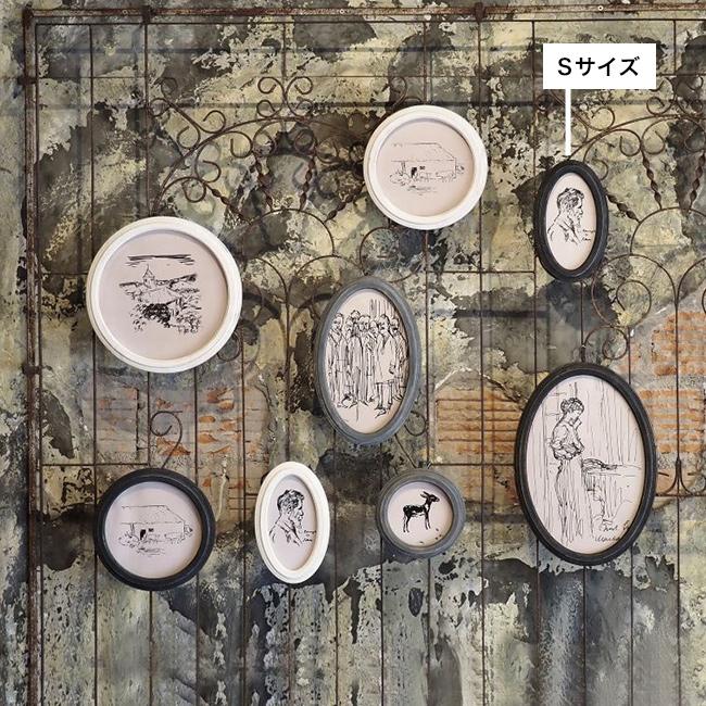 オーバルフォトフレーム S(木製 壁掛けフレーム アンティーク 風