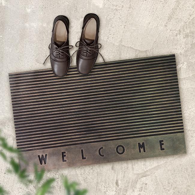 WELCOMEマット Sサイズ 76×45.5cm(玄関マット 屋外 泥落とし おしゃれ