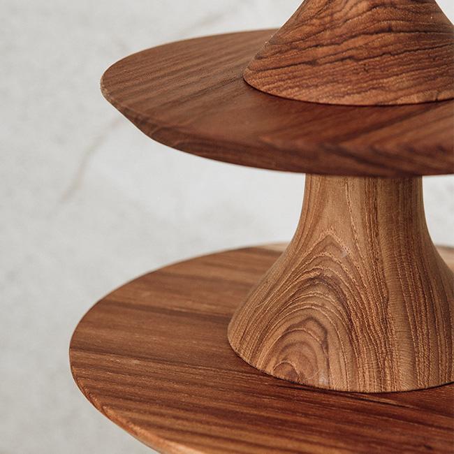 ウッドコンポート Φ140mm BY-140(木製 コンポート 14cm 皿 小さい