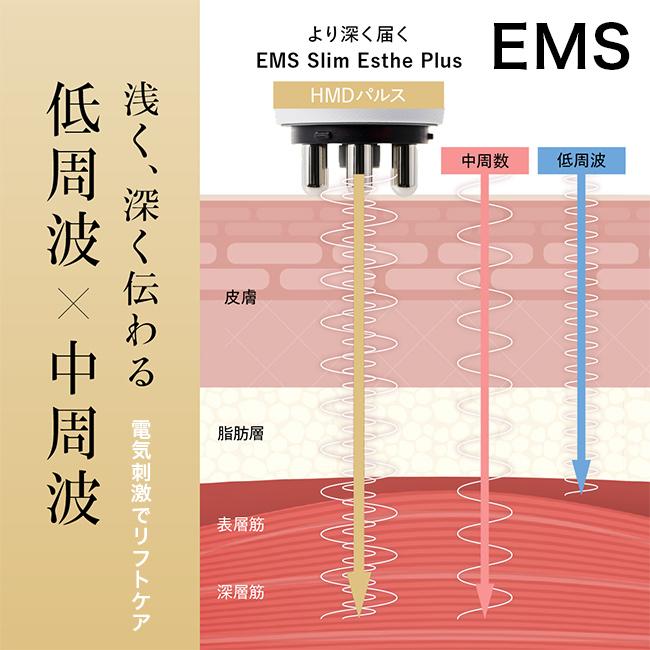 WAVEWAVE EMS スリムエステプラス WH52-01(EMS美顔器 温熱 赤LED 美容 ダイエット 器具 美顔器 顔 足 お尻 お腹 引き締め)の画像