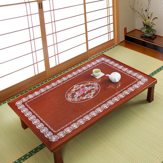 テーブルマット　6枚セット　新品未使用 花柄 透明 テーブルマット 80×150cm K14775(テーブルクロス ビニール