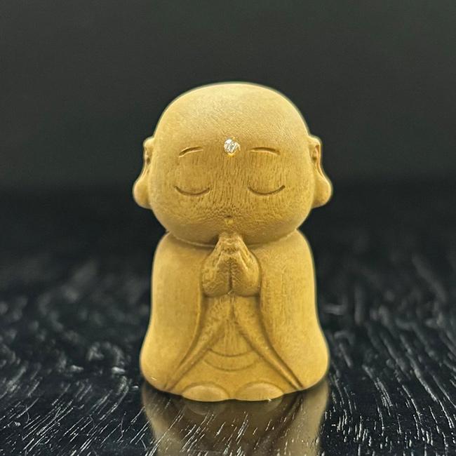 白檀 お守り地蔵様(お地蔵さん お守り 木製 携帯 木彫り 額 天然