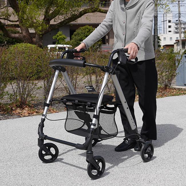 歩行車(シルバーカート 折りたたみ コンパクト 安定 アルミ製 軽量