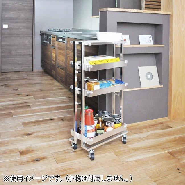 FRAMES＆SONS ステンレス コンパクトワゴン DS102(日本製/キャスター