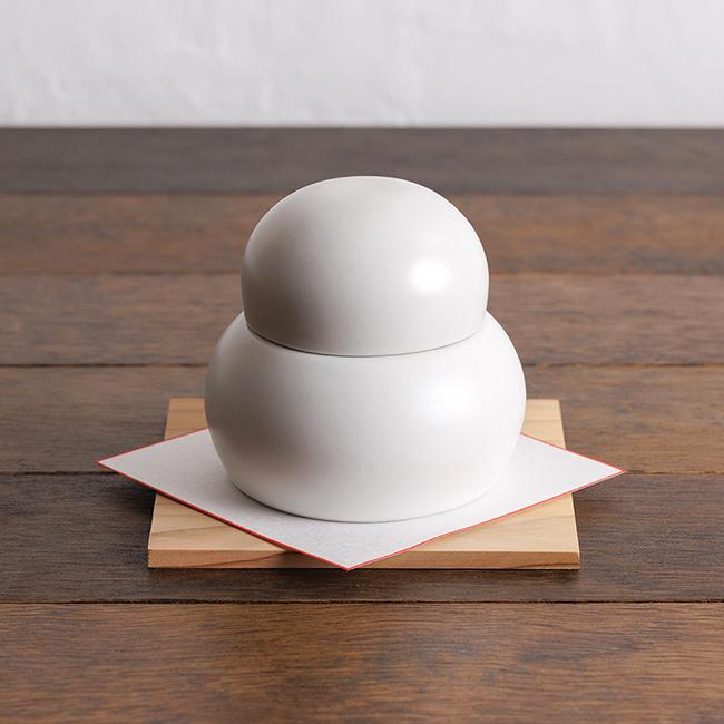 かもしか花卉店 陶の鏡餅(鏡餅 お正月 飾り 陶器 ミニ 鏡もち 和風