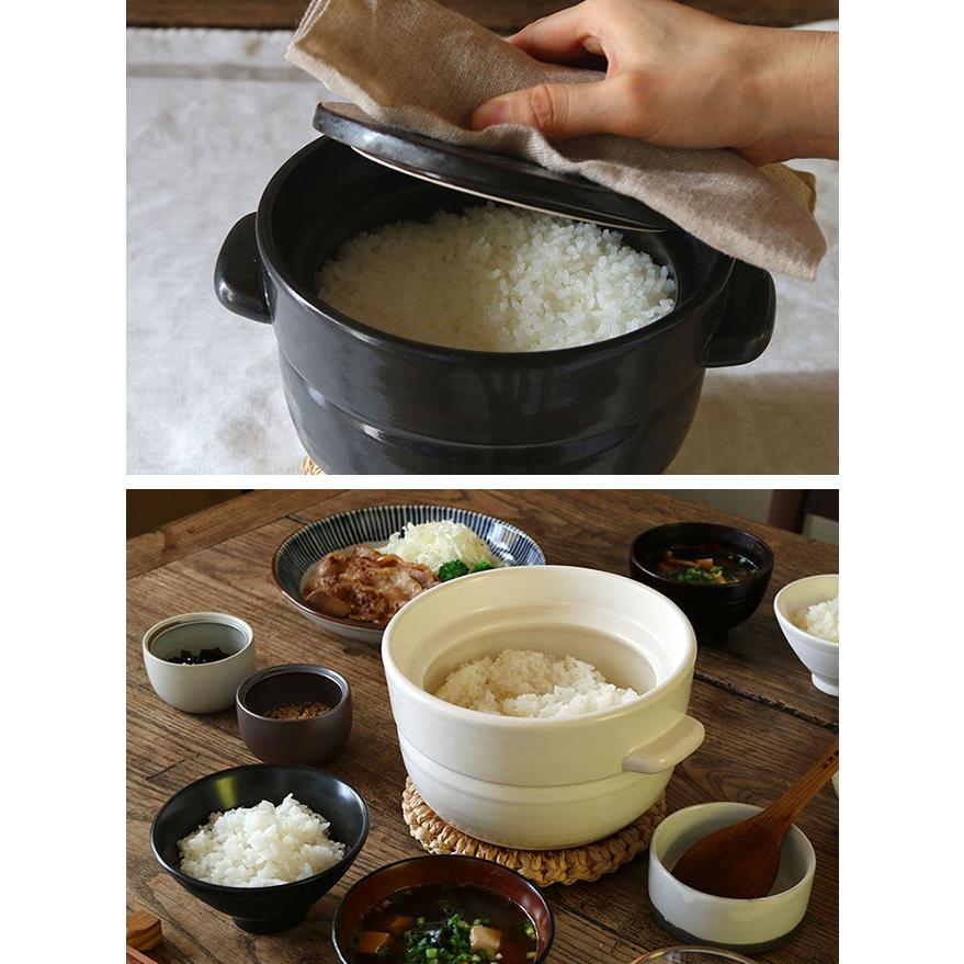 かもしか道具店 ごはんの鍋 3合＋陶の飯びつ ふつう(ご飯鍋 飯びつ