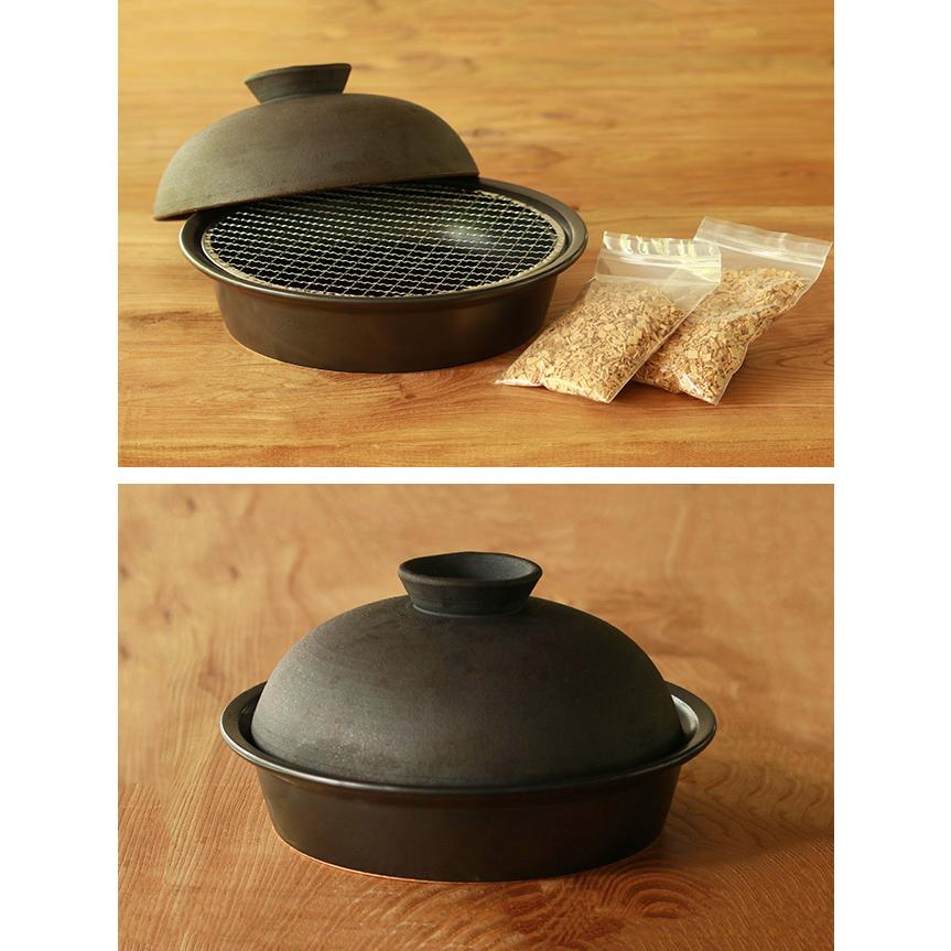 かもしか道具店 陶のくんせい鍋 ふつう 家庭用 燻製 鍋 燻製鍋 チップ 蓋 網 セット 桜チップ 燻製器 自宅 コンロ 即納 Ka786 キレイスポット 通販 Yahoo ショッピング