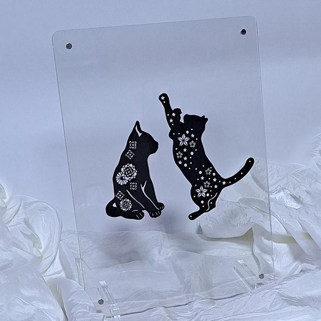 切り絵スターターキット ねこ・バラ(切り絵 キット 初心者 道具 セット