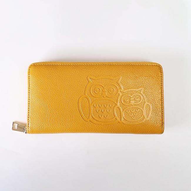牛革ふくろうポケットいっぱい長財布 K14698(金運 財布 長財布 