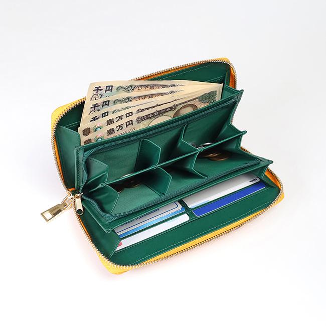 牛革ふくろうポケットいっぱい長財布 K14698(金運 財布 長財布