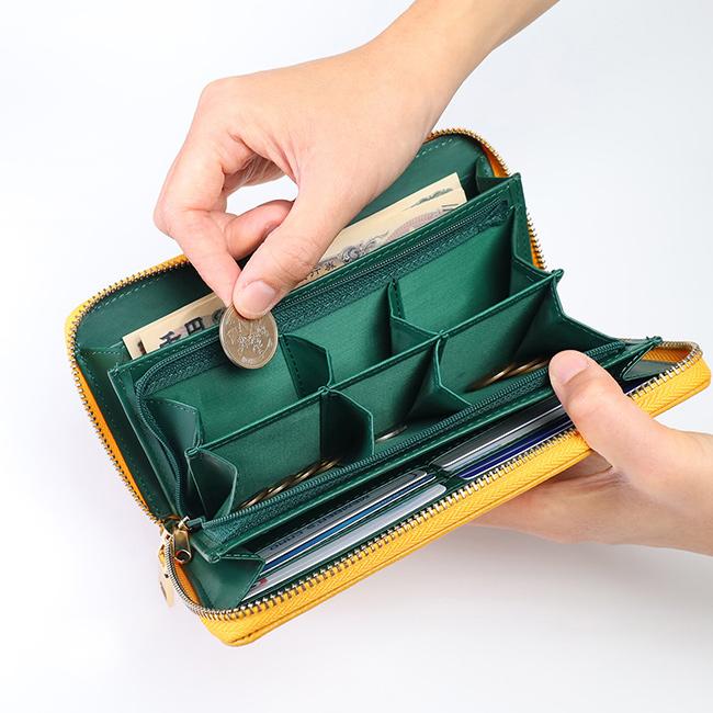 牛革ふくろうポケットいっぱい長財布 K14698(金運 財布 長財布