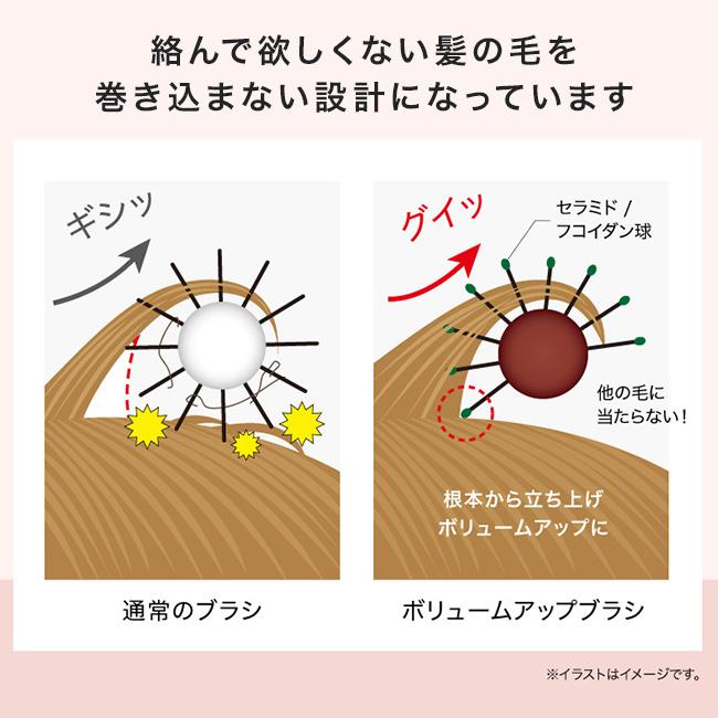 潤い艶髪♪カールもできる人毛100％自然にボリュームアップ 熊本艶髪ブラシ ボリュームアップ(ヘアブラシ ロール カール ヘア