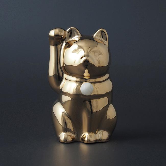 セミオーダーできる 招き猫 Jeramic 本金 右手(瀬戸焼 まねき猫 右手