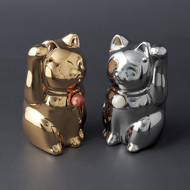セミオーダーできる 招き猫 Jeramic 本金 右手(瀬戸焼 まねき猫 右手