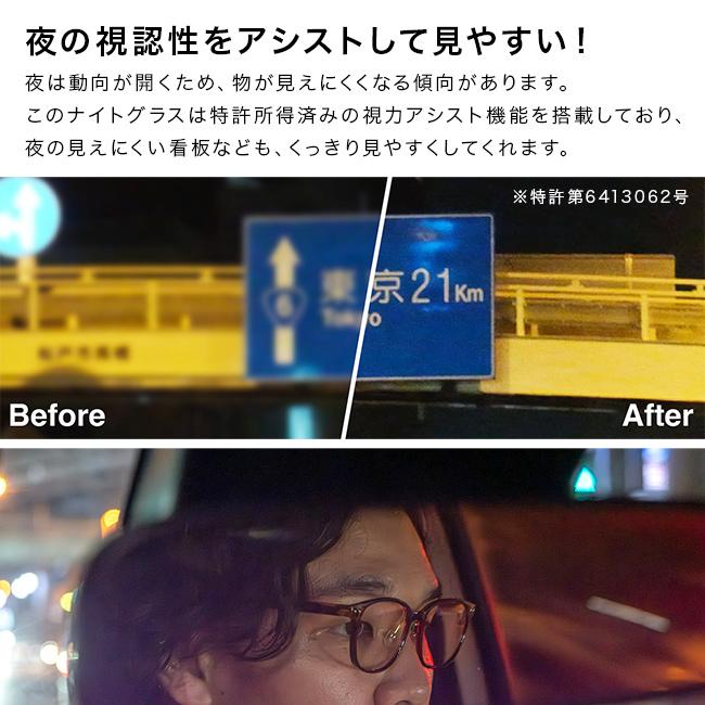 ナイトグラス LED クリアジャケット(夜間 運転 クリップオンサングラス