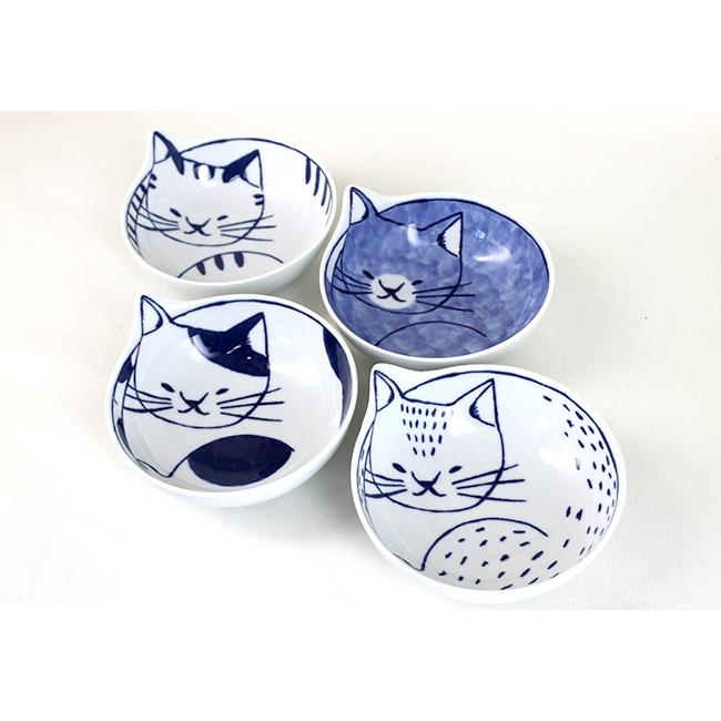 neco鉢 ねこばち 4Pset 木箱セット 303303B600(波佐見焼/小鉢のセット