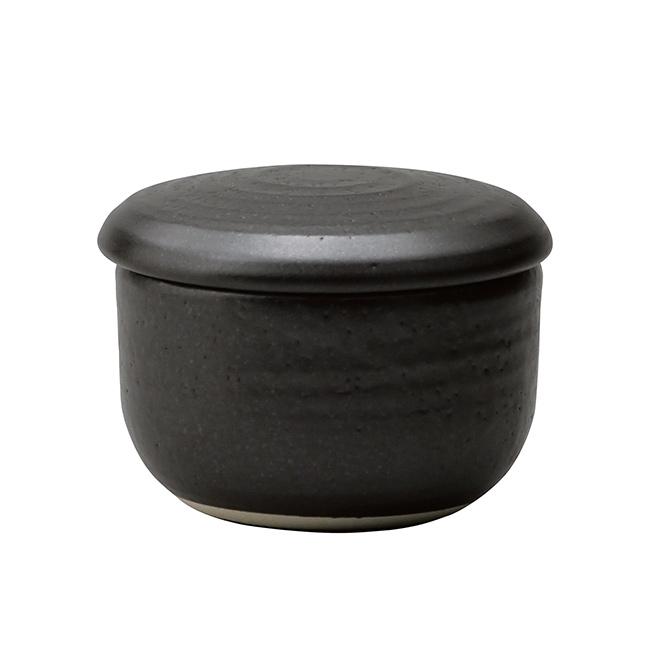 日常茶飯器 黒 おひつ 大 0100-0005(萬古焼 2合 2合用 お櫃 陶器