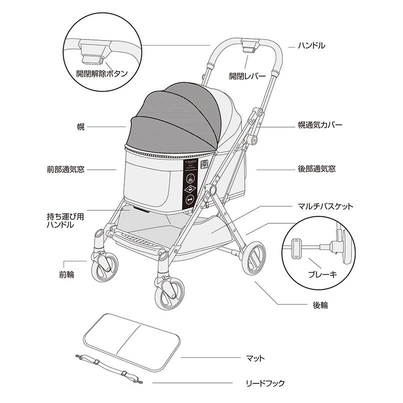 正規品 FikaGo フィカゴー フリートゥゴー(ペットキャリー ペット用 カート キャリーカート ペットキャリーカート) 即納｜kireispot｜06