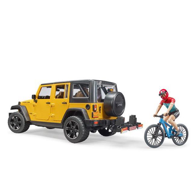 bruder ブルーダー Jeep Rubicon＆マウンテンバイク フィギュア付き(ジープ ラングラー ルビコン 車 おもちゃ ミニカー)の画像