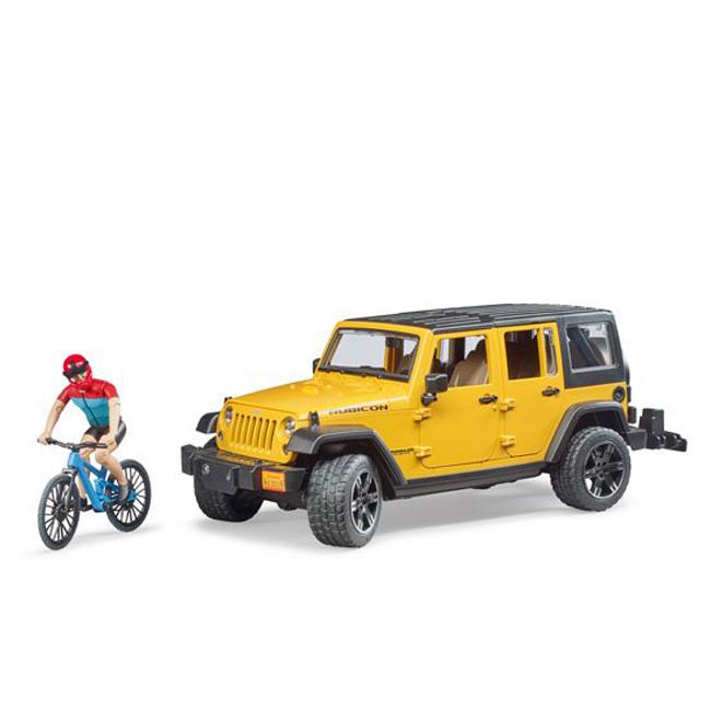 bruder ブルーダー Jeep Rubicon＆マウンテンバイク フィギュア付き(ジープ ラングラー ルビコン 車 おもちゃ ミニカー)の画像