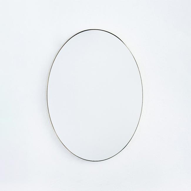 Brass oval mirror HS3684(壁掛けミラー 楕円 オーバル アンティーク