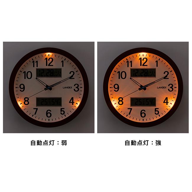 Landex ランデックス 温湿度計付き多機能掛け時計(掛け時計 壁掛け時計