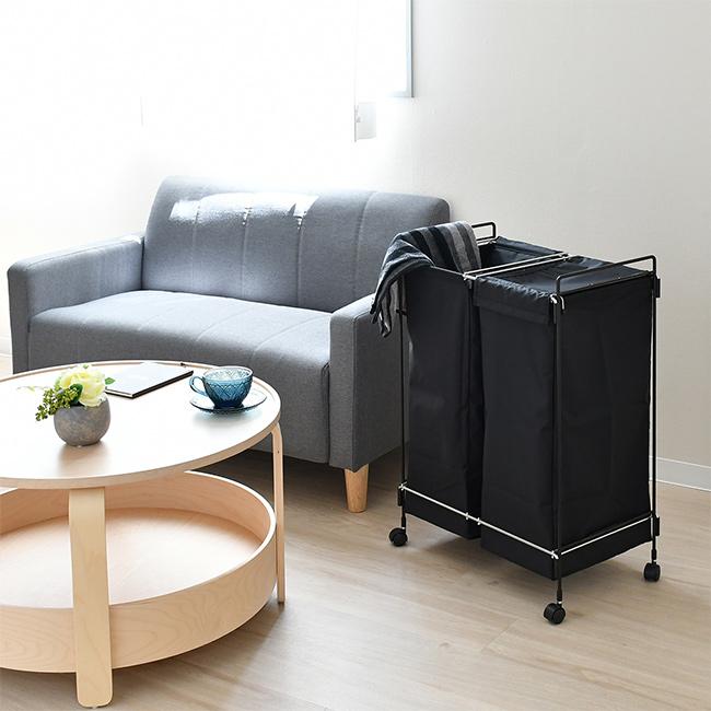 ランドリーバッグ ダブル A162(ランドリーバスケット 蓋付き ふた付き