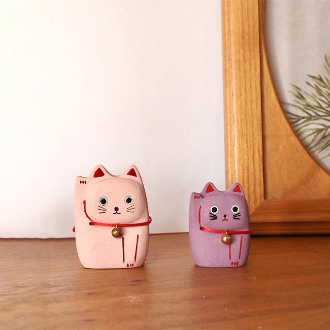 Lucky cat S(招き猫 置き物 置物 おしゃれ かわいい 縁起物 黒 白 金