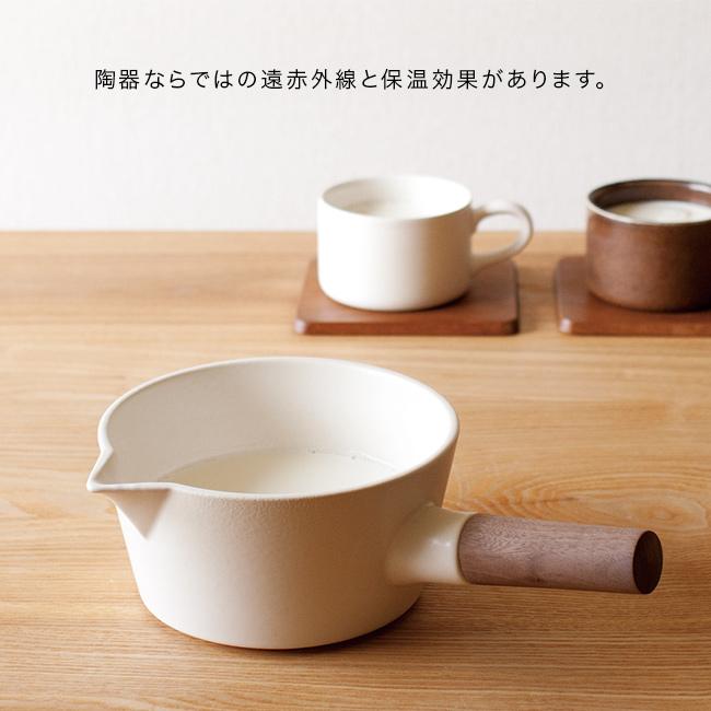 4th-market リコッタ ミルクパン(陶器 片手鍋 雪平鍋 ソースパン 湯沸かし 味噌汁 鍋 ガス 直火 木製 ハンドル 取っ手) |  | 03