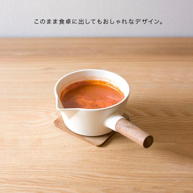 4th-market リコッタ ミルクパン(陶器 片手鍋 雪平鍋 ソースパン 湯沸かし 味噌汁 鍋 ガス 直火 木製 ハンドル 取っ手) |  | 04