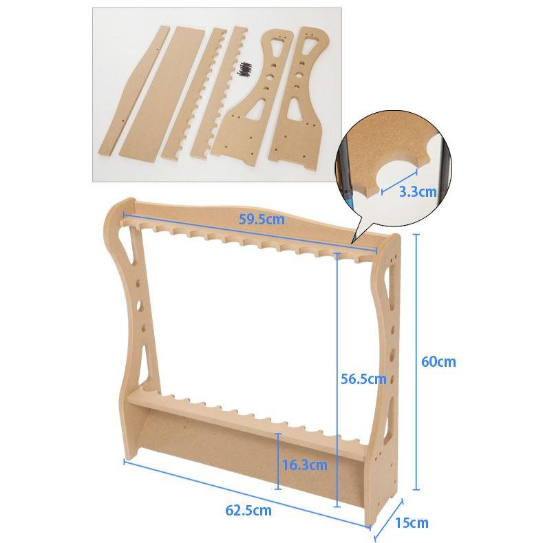 ロッドスタンド 14本用(釣り竿収納 木製 MDF合板 竿立て 組み立て式 スタンド 釣り ディスプレイ 釣り竿 フライロッド) 即納｜kireispot｜04