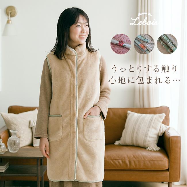 Le bois ルボア 花柄パイピング スリーパー(あったか ルームウェア