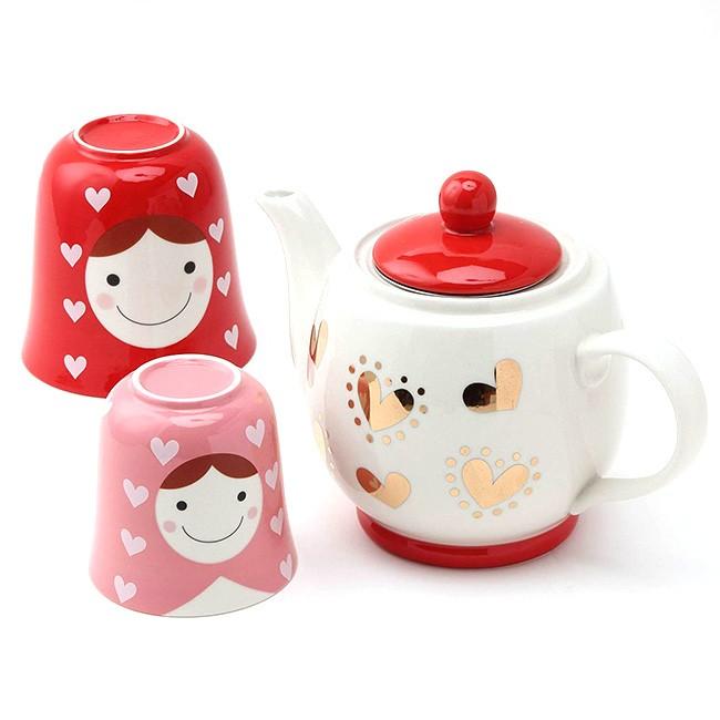 マトリョーシカティーフォーツー ハート San1790 陶器 ティーセット 急須 湯呑 セット ティーカップセット かわいい おしゃれ Sa1 キレイスポット 通販 Yahoo ショッピング
